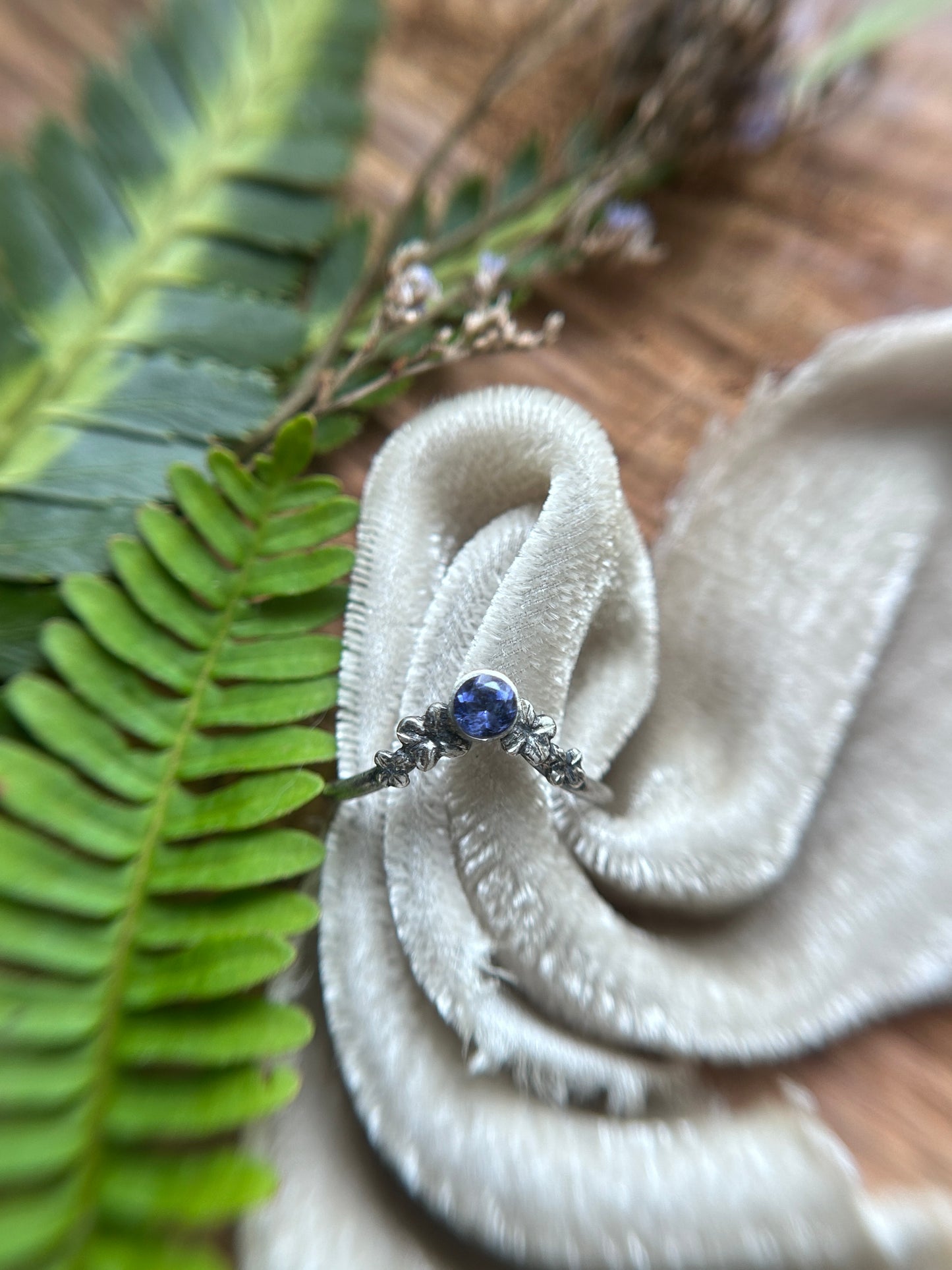Lilac Stacker Ring-amethyst, Iolite, or alexandrite- Sterling silver jewelry