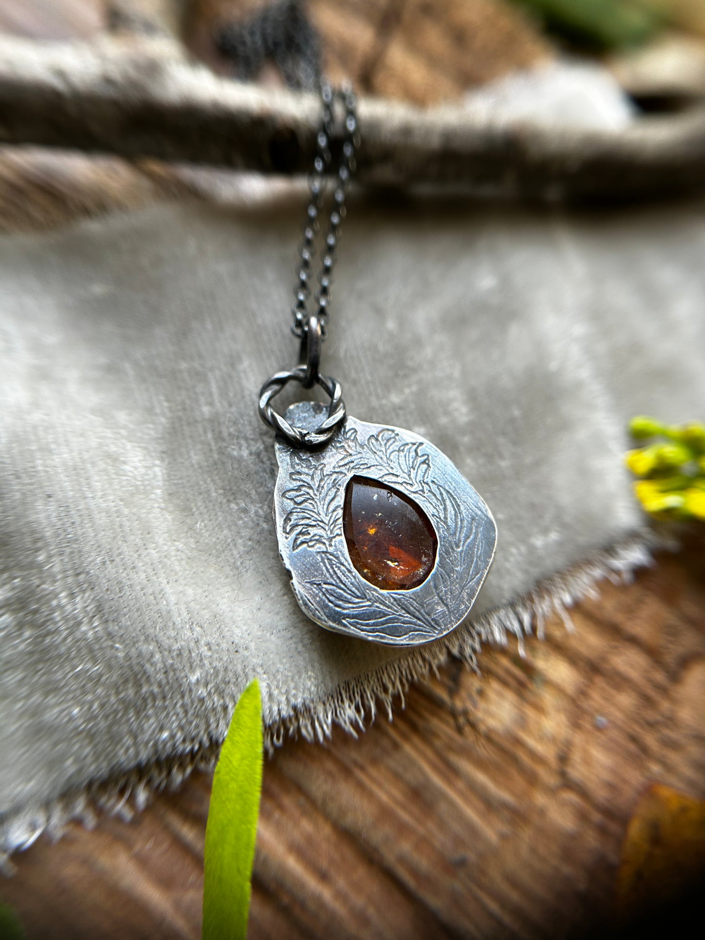 Goldenrod Moon Citrine Necklace- discounted-sterling silver and brass jewelry