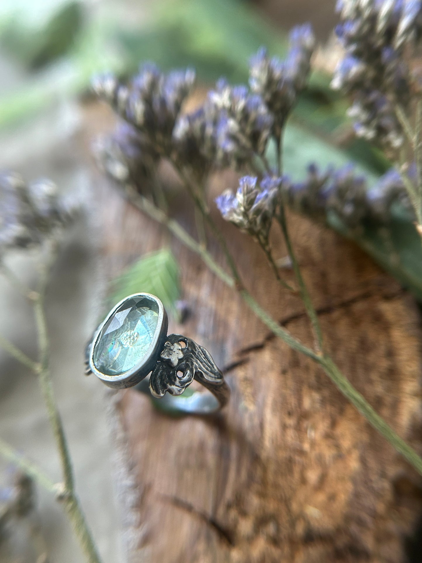 Song of the Sea Aquamarine ring- sterling silver jewelry