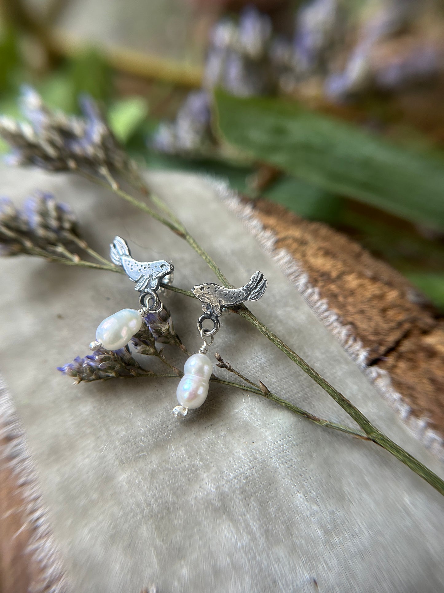 Mini Selkie Seal Post Earrings- sterling silver jewelry