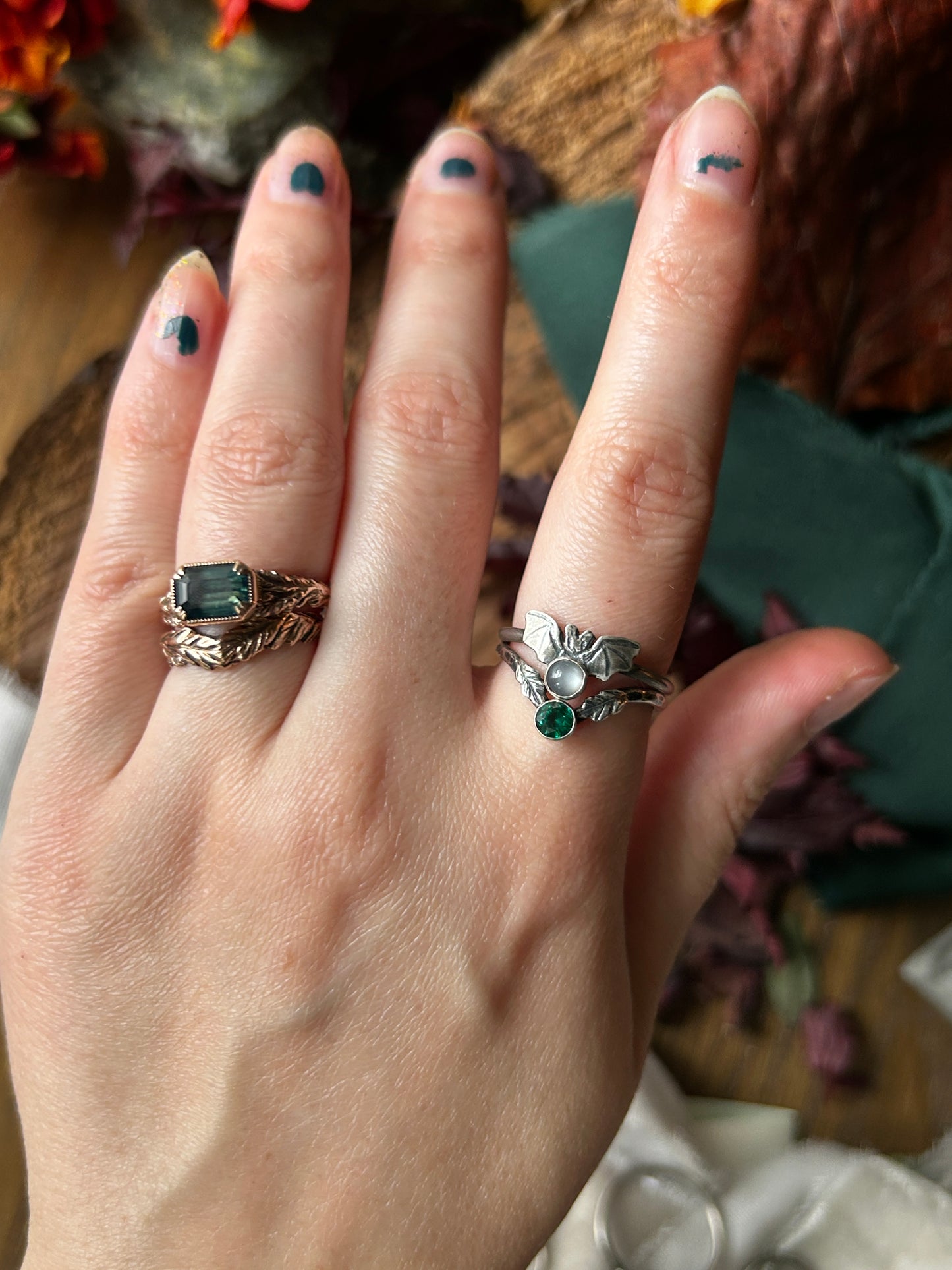 Ready to ship bat ring- assortment of sizes and gemstone jewelry