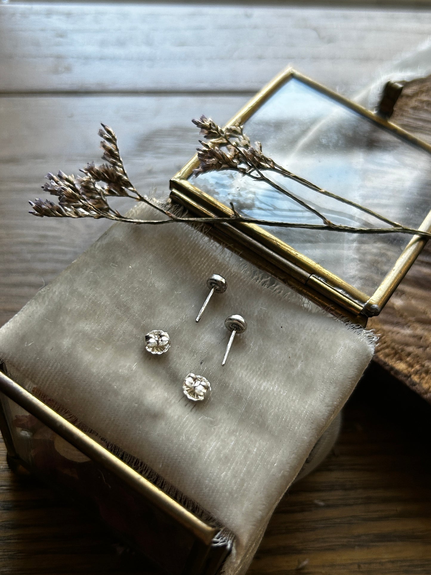 Everyday gemstone post earrings- choice of gemstone Sterling silver jewelry