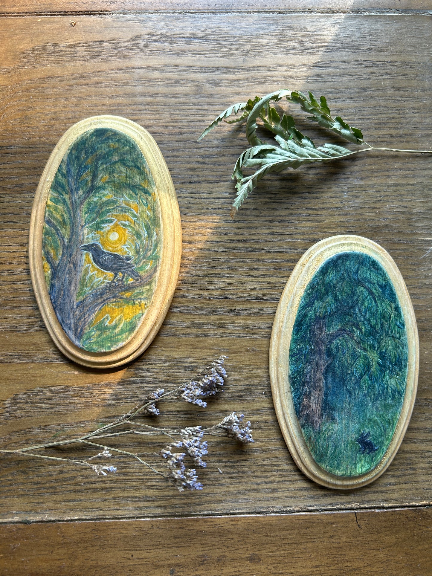 Miniature Original Watercolor Painting- assorted nature and animal paintings on wood