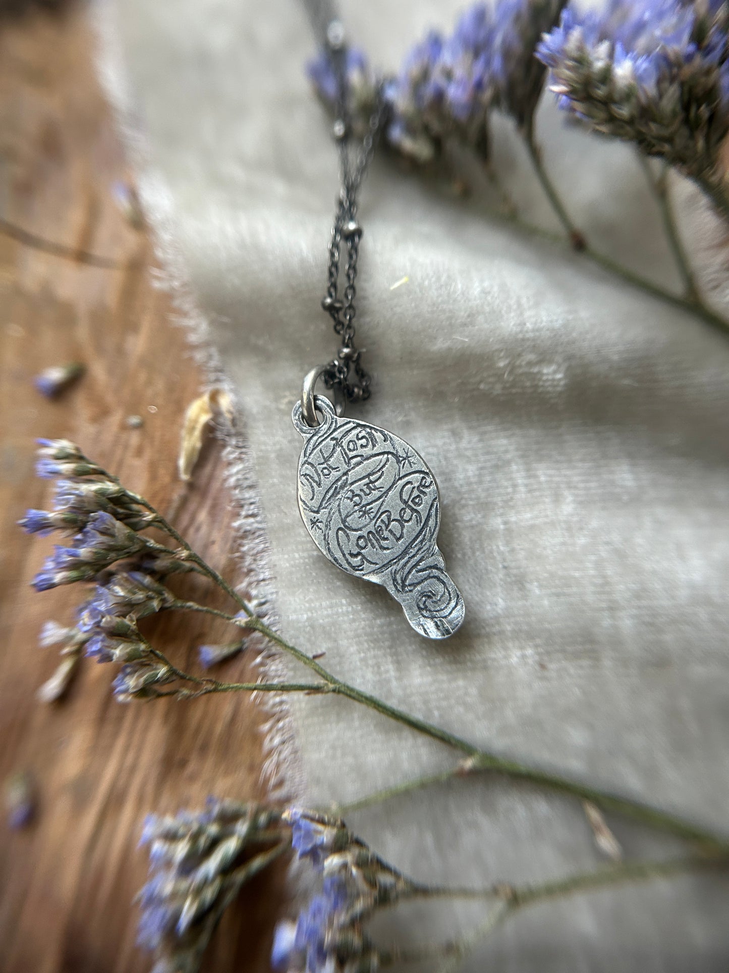 Moss Aquamarine Memento Mori Skull Necklace- sterling silver jewelry