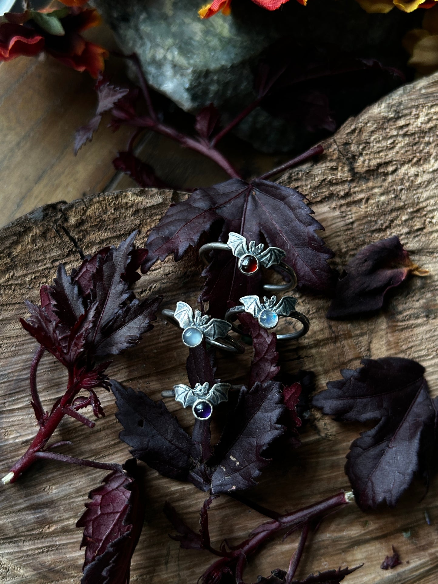 Ready to ship bat ring- assortment of sizes and gemstone jewelry