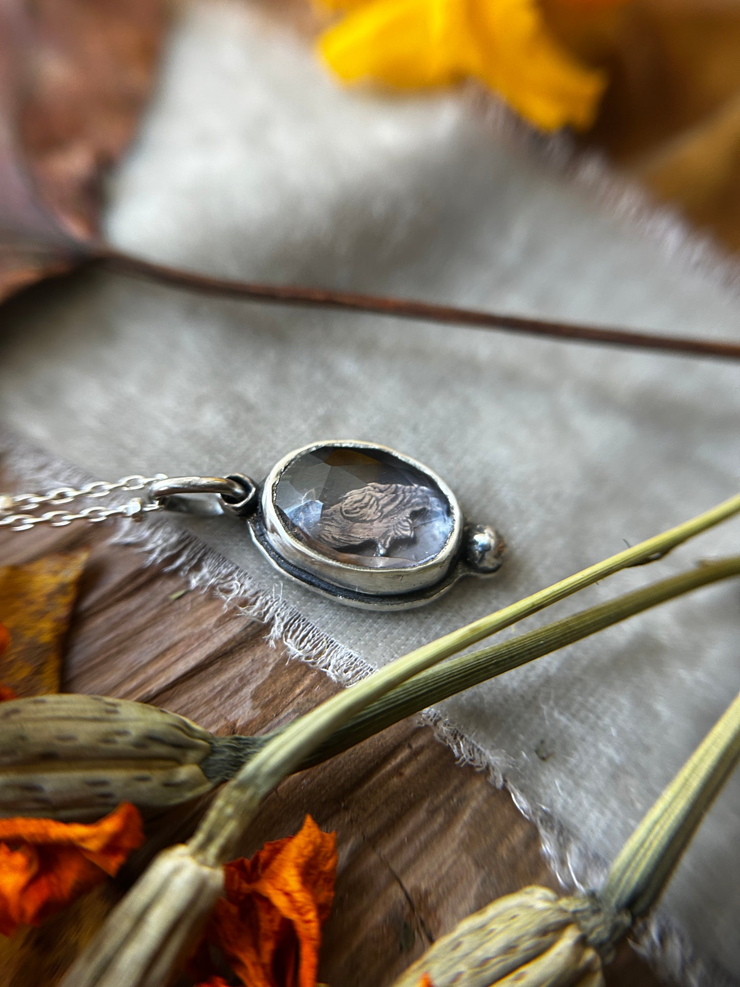 Raven Amethyst necklace- Sterling silver jewelry