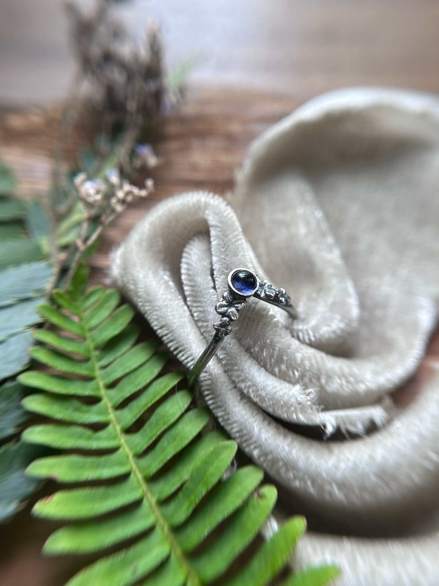 Lilac Stacker Ring-amethyst, Iolite, or alexandrite- Sterling silver jewelry