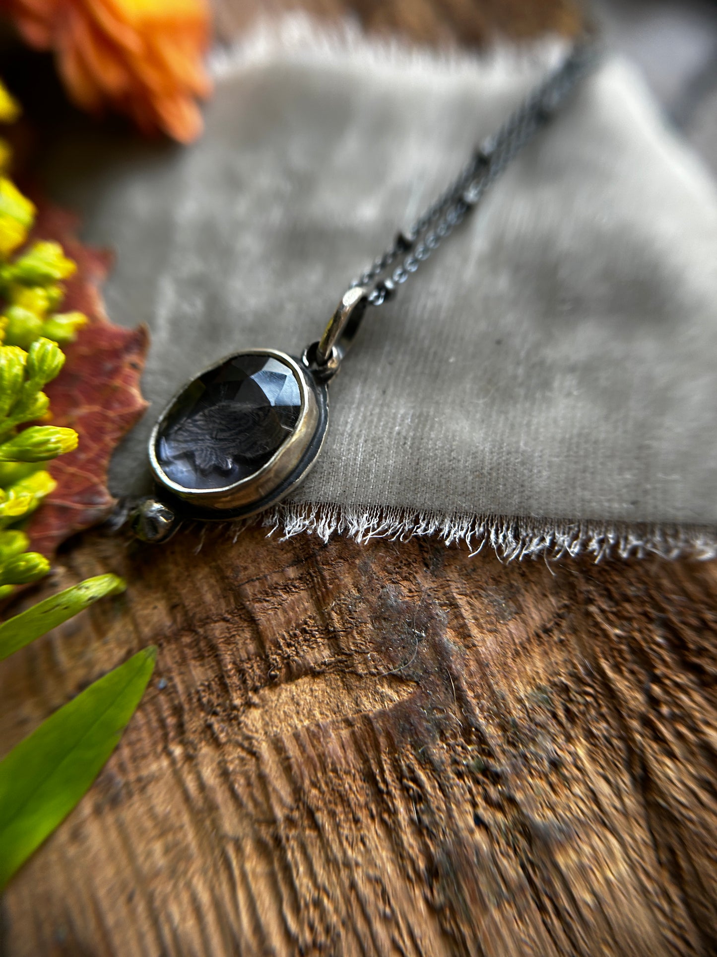Raven Amethyst necklace- Sterling silver jewelry