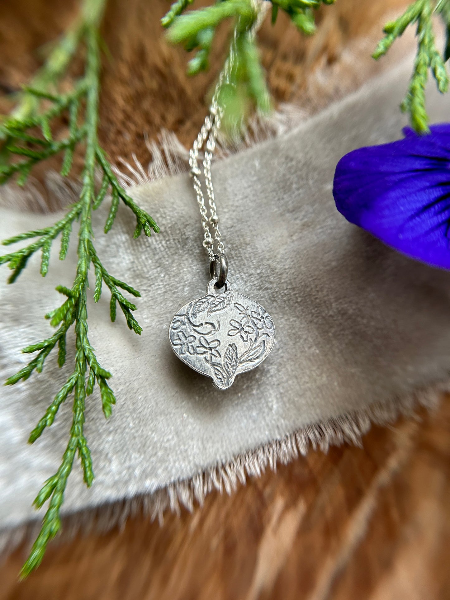 Woodland Wren Bird- quartz crystal and sterling silver necklace