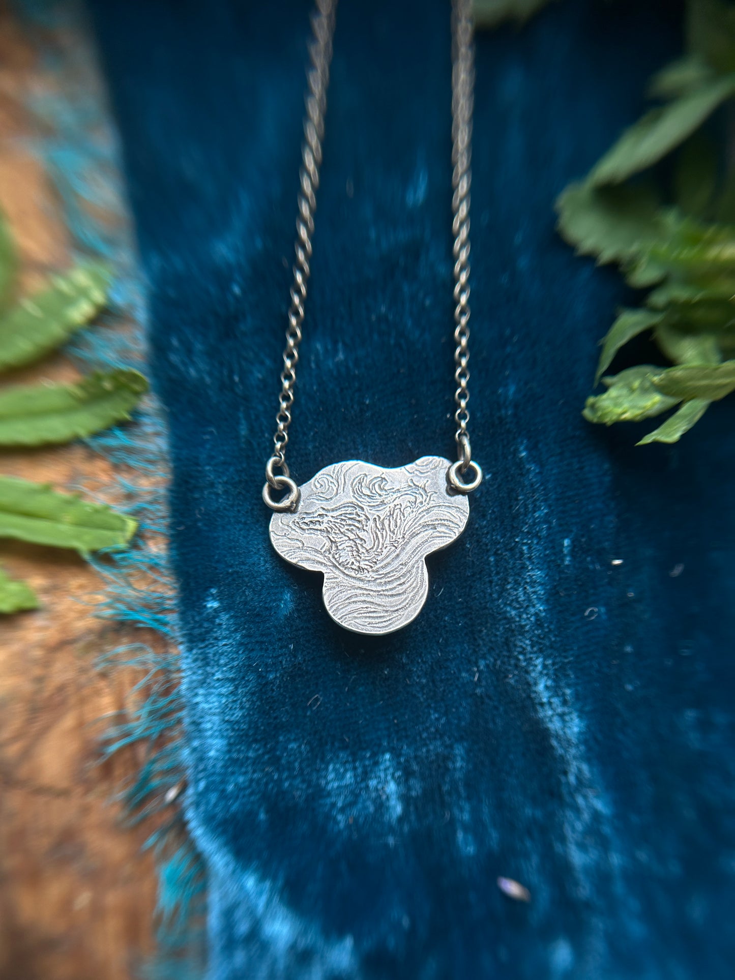 Sea Serpent and Black Opal Necklace- sterling silver jewelry