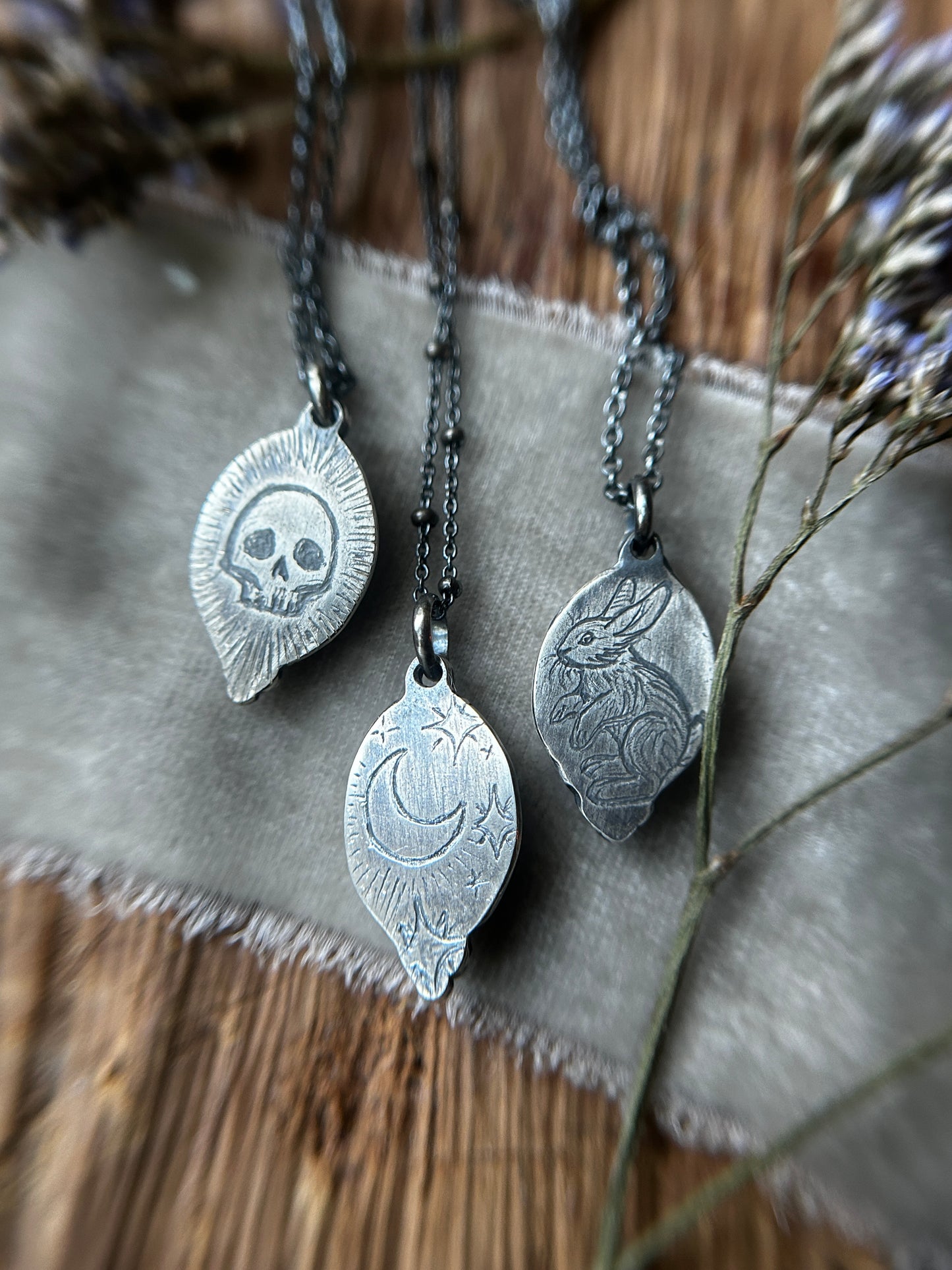 Amethyst skull necklace MADE TO ORDER-memento mori sterling silver jewelry