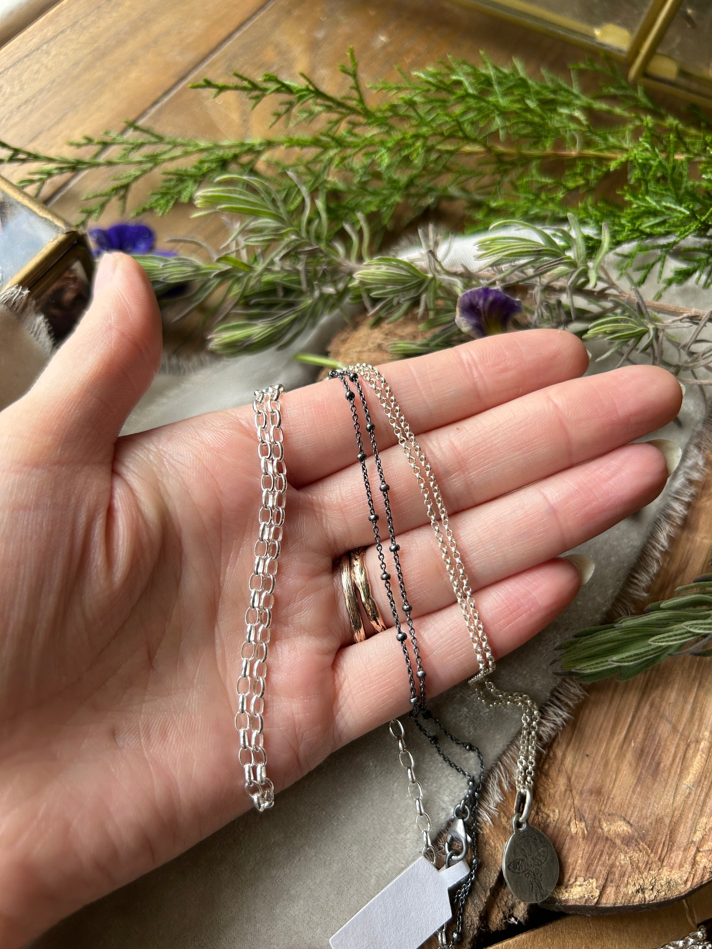 Enchanted Rose under Portrait Cut Quartz with garnet- sterling silver necklace