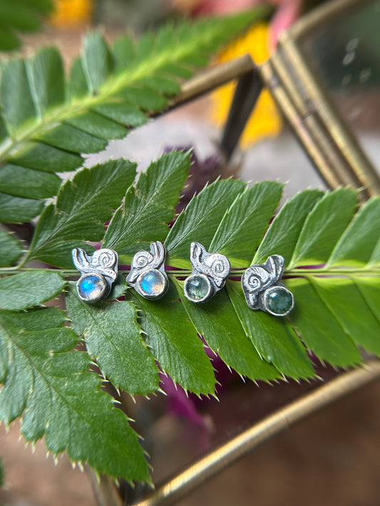 Snail post earrings- sterling silver jewelry