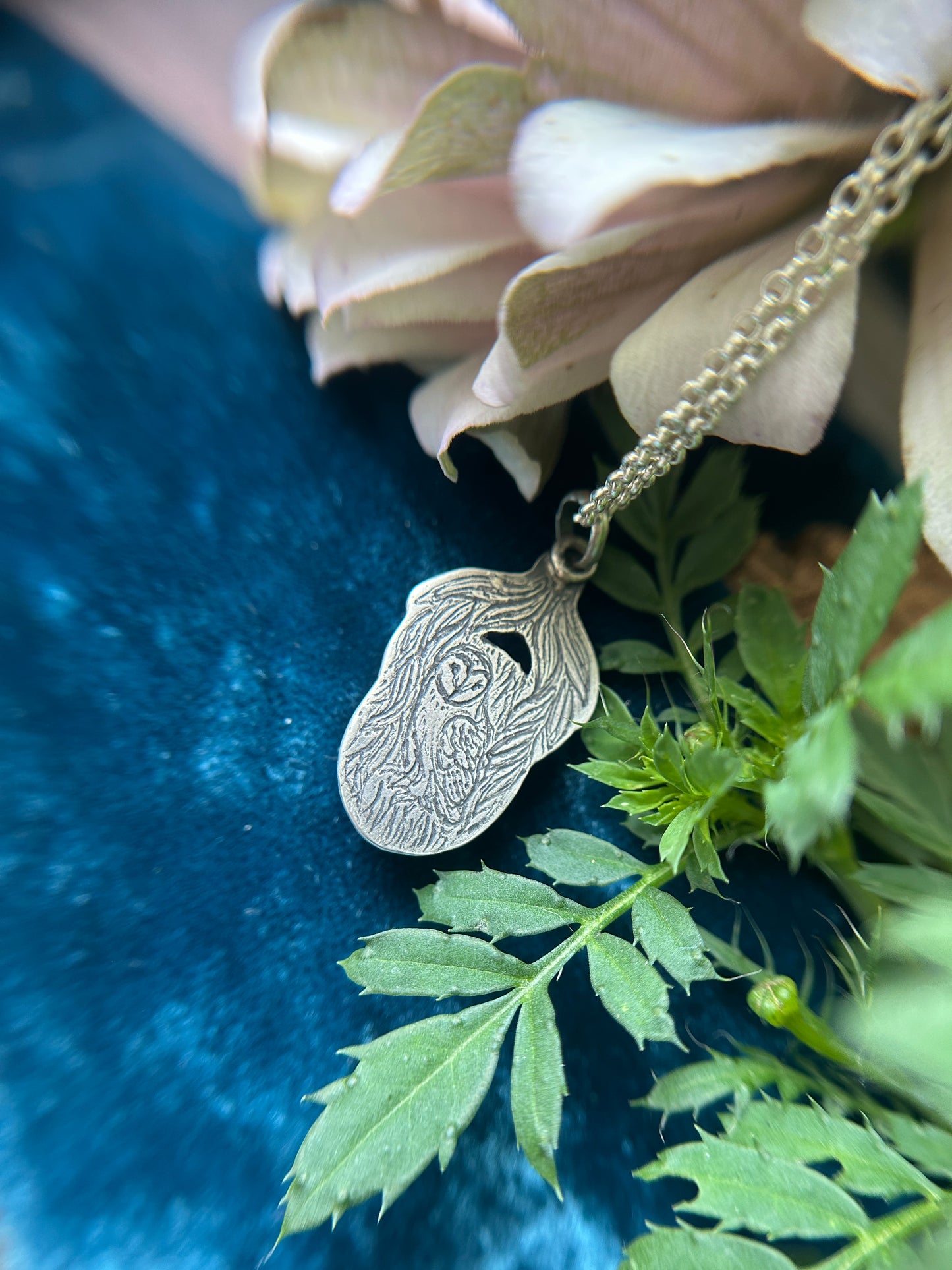 Barn Owl with Willow Tree under portrait cut quartz Necklace- sterling silver jewelry