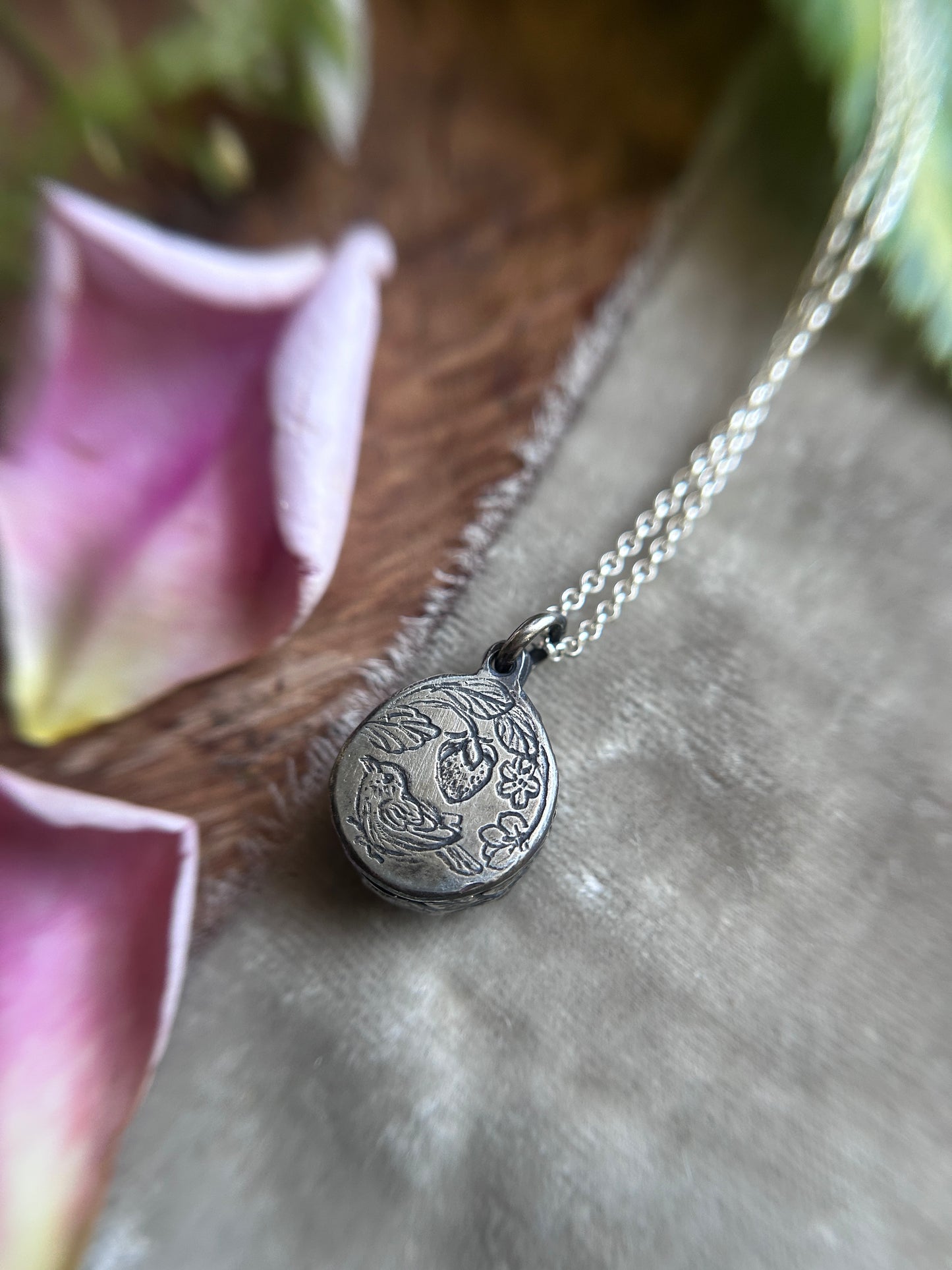 Star ruby strawberry necklace- Sterling silver jewelry