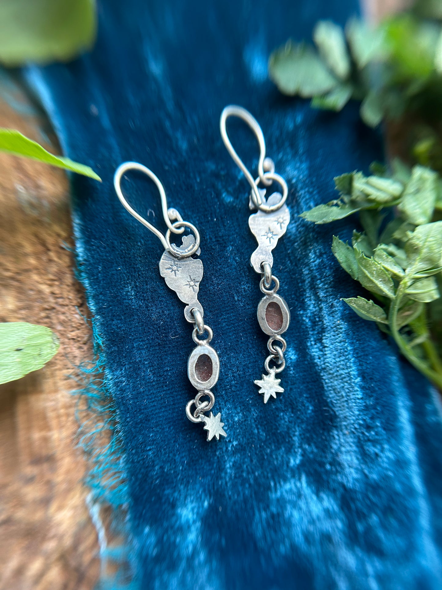 Phoenix Fire Earrings- sunstone and sterling silver jewelry