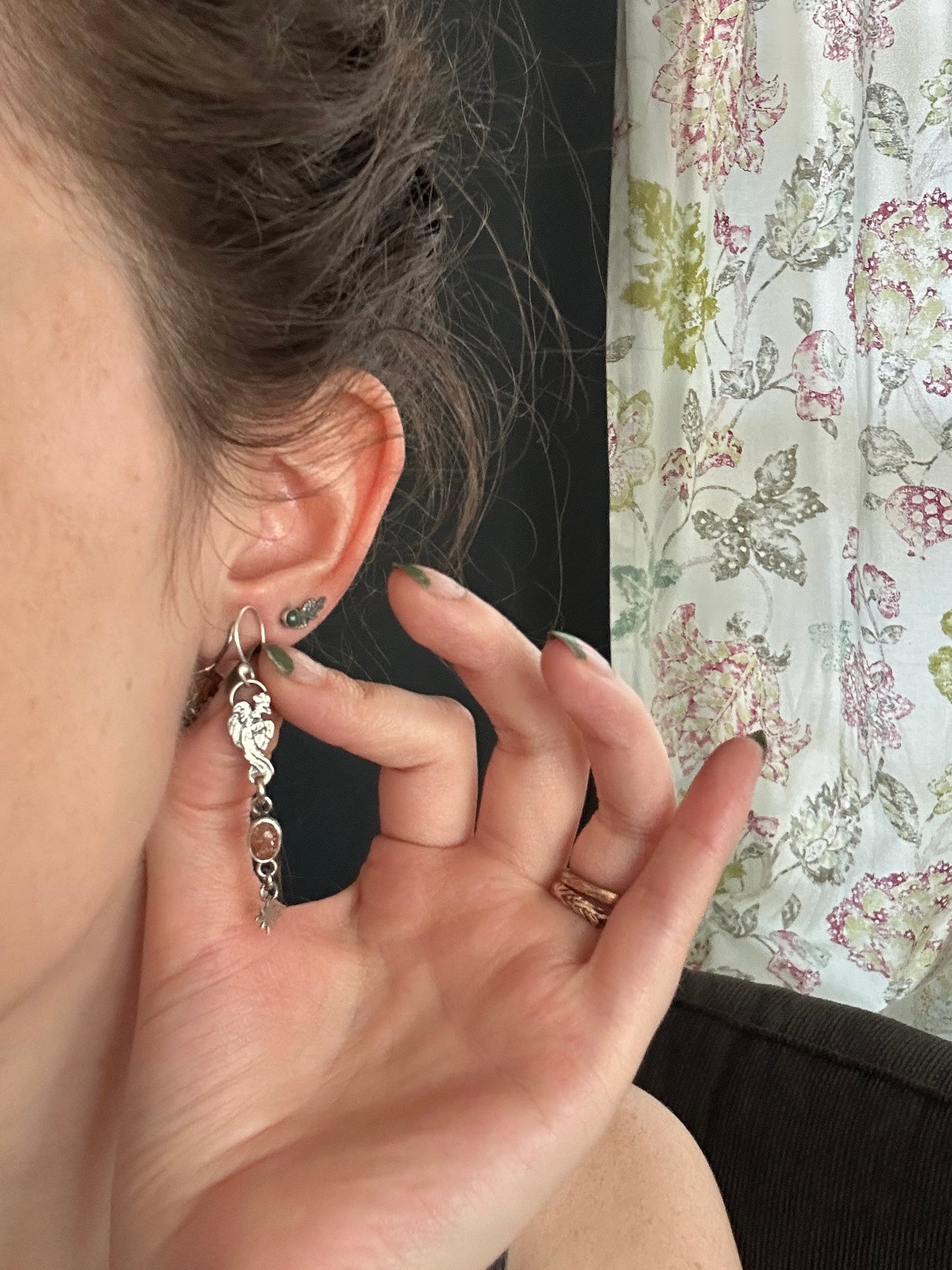 Phoenix Fire Earrings- sunstone and sterling silver jewelry