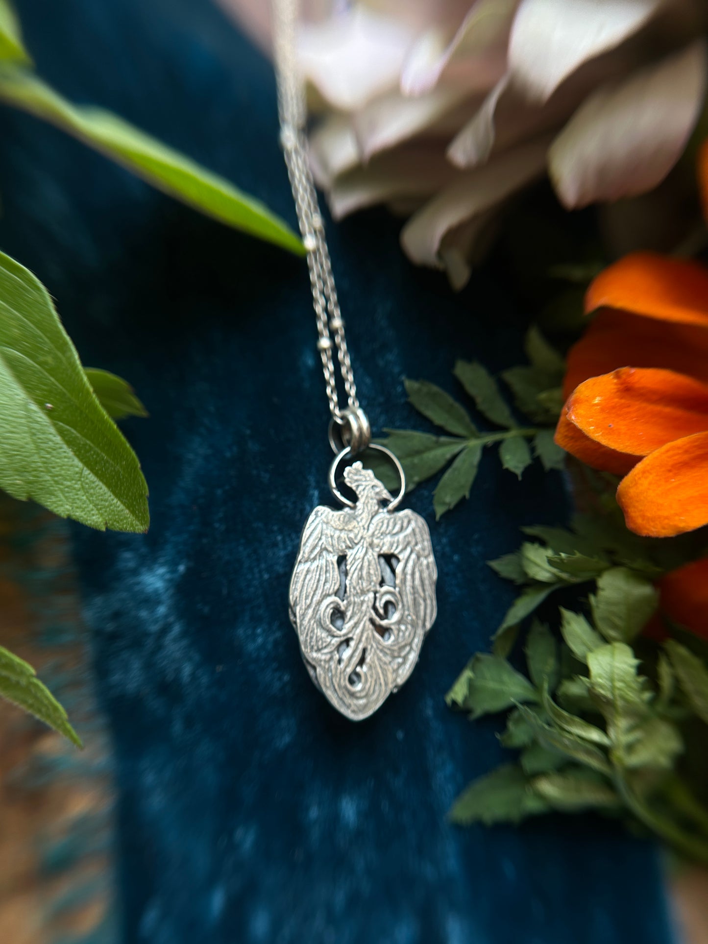 Phoenix Sunstone Necklace- sterling silver jewelry