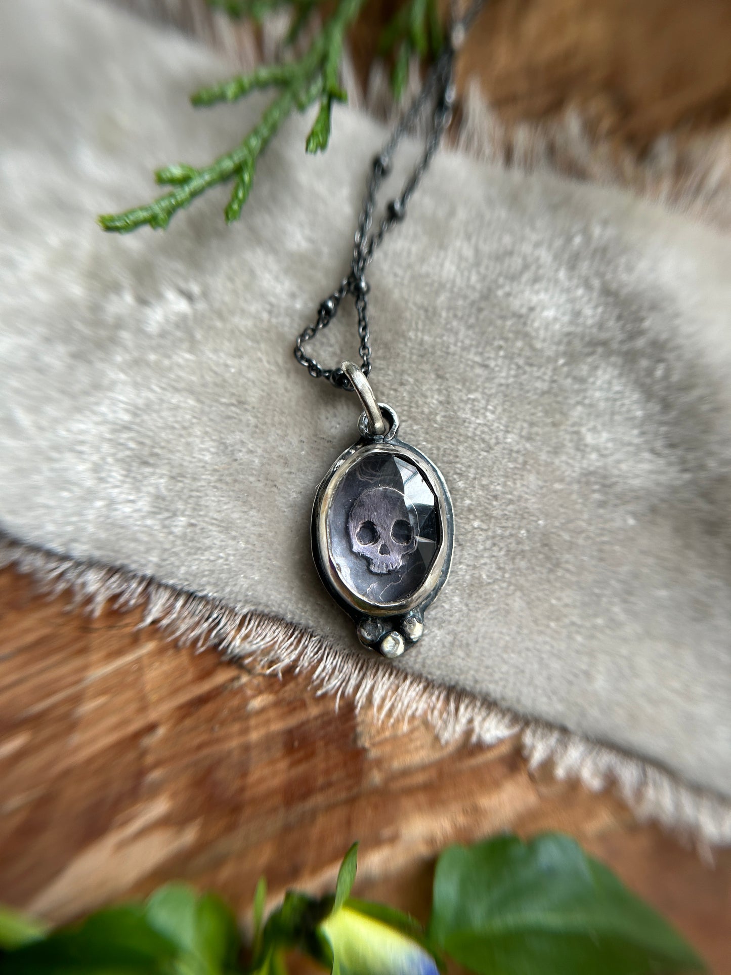 Amethyst skull necklaces-memento mori sterling silver ready to ship pendants