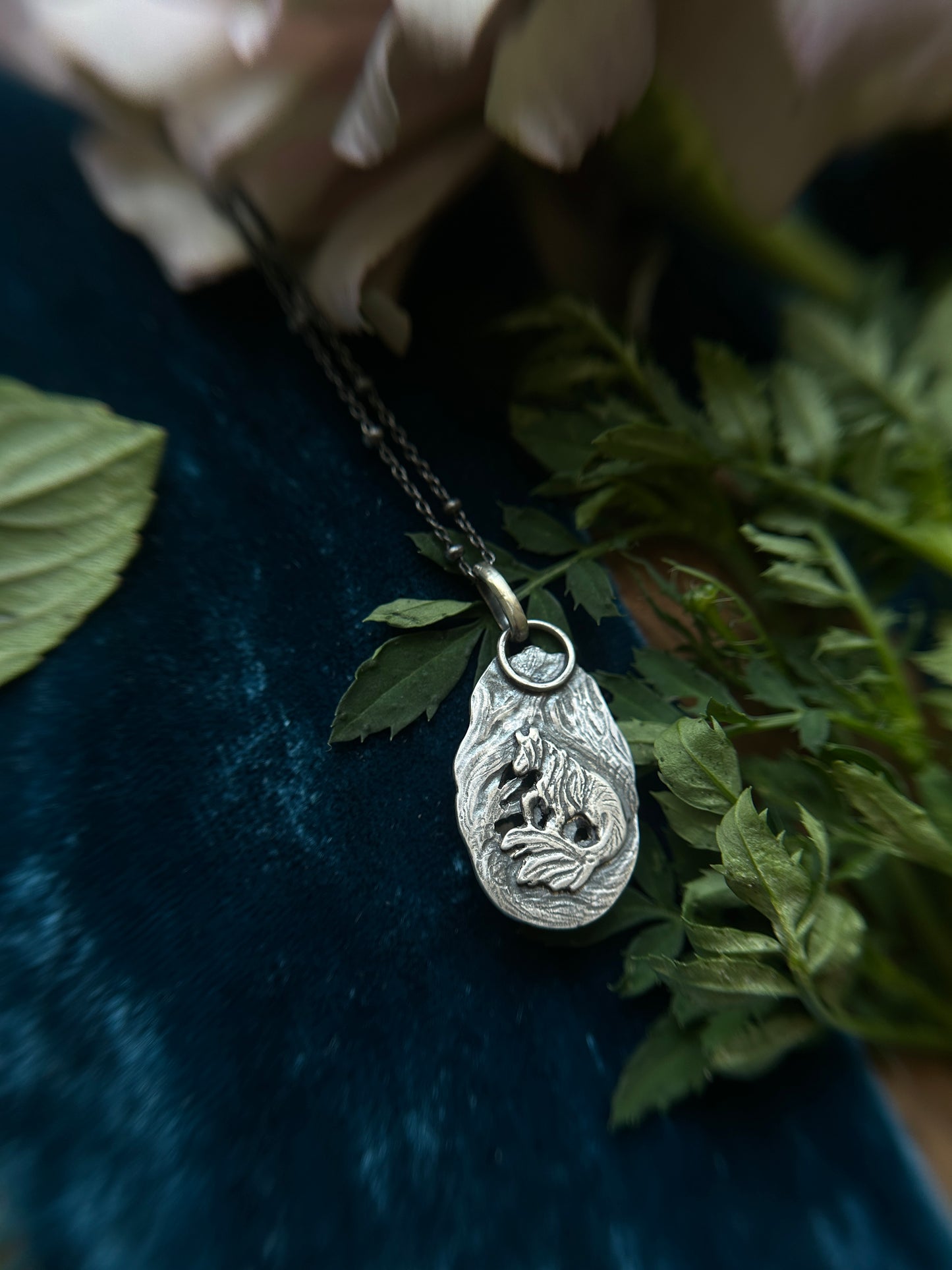 Kelpie Green Rutilated Quartz Necklace- sterling silver jewelry