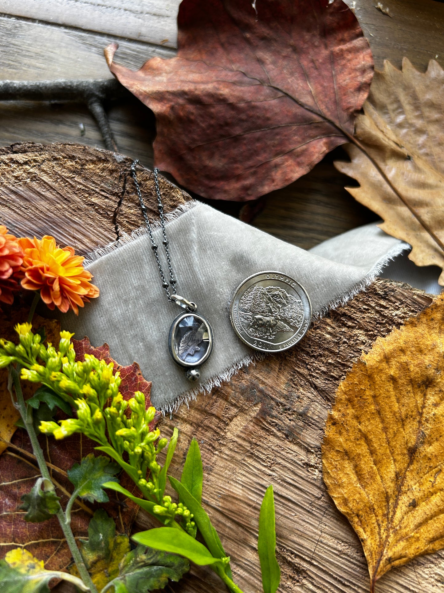 Raven Amethyst necklace- Sterling silver jewelry
