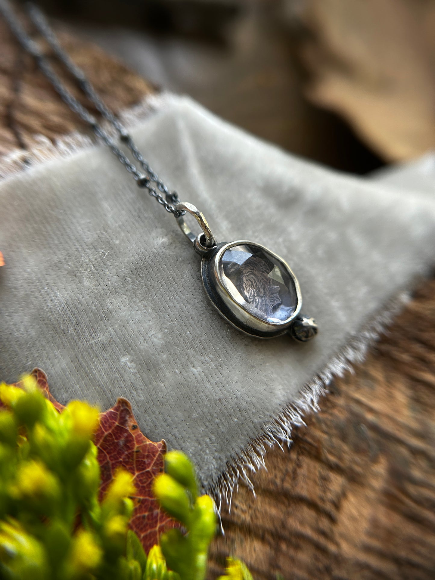 Raven Amethyst necklace- Sterling silver jewelry