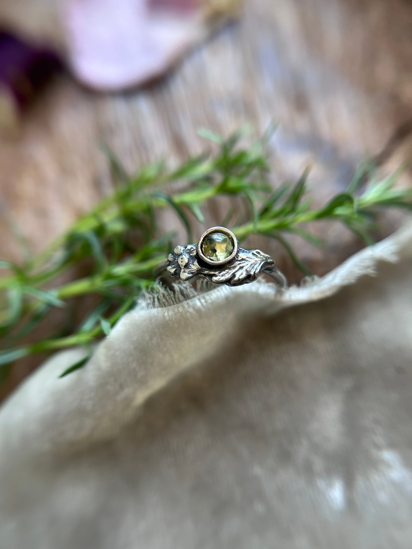 Poppy flower songea sapphire ring- Sterling silver jewelry