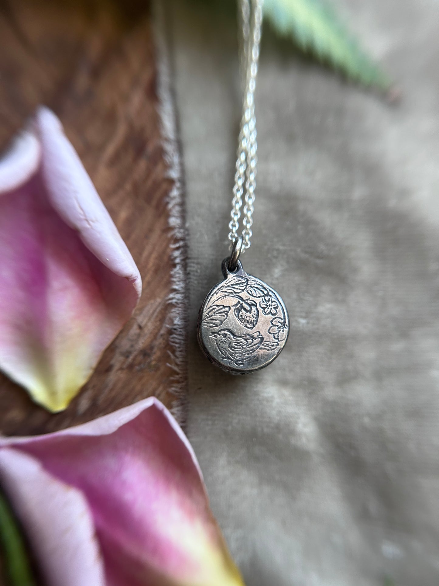 Star ruby strawberry necklace- Sterling silver jewelry