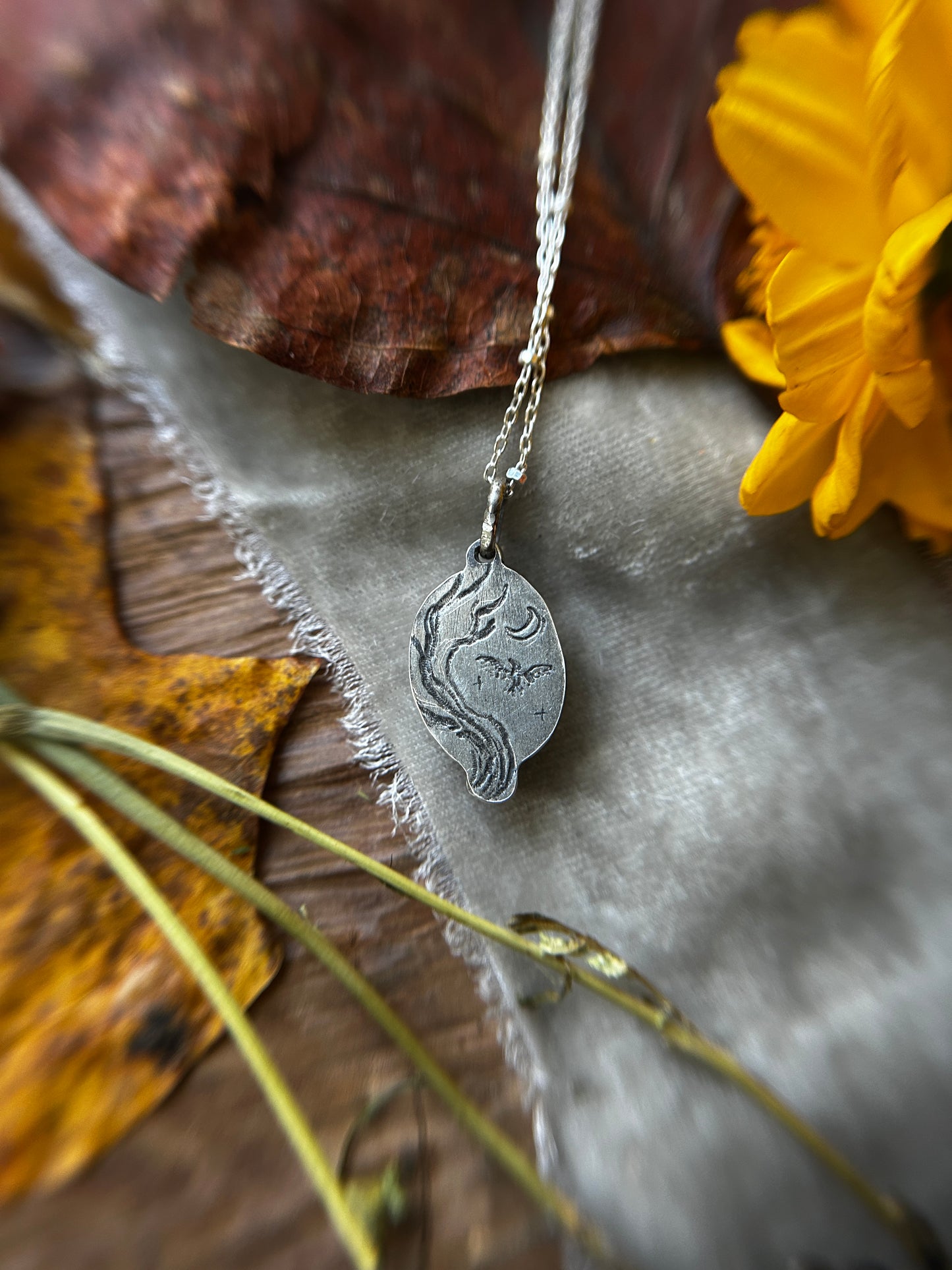 Raven Amethyst necklace- Sterling silver jewelry