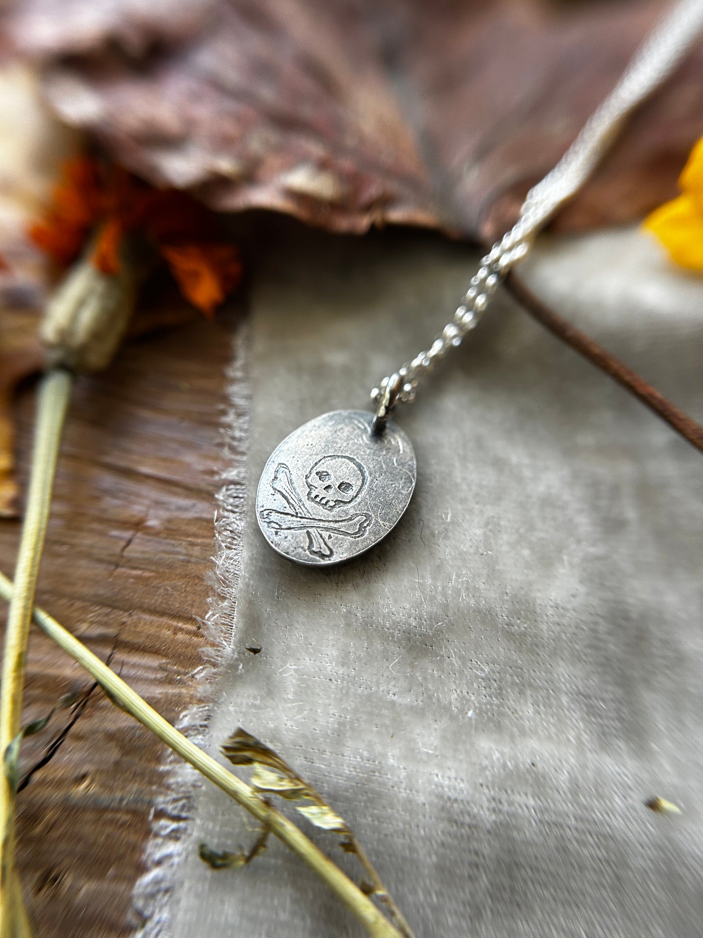 Deadly belladonna flower with black star sapphire necklace- Sterling silver jewelry ready to ship