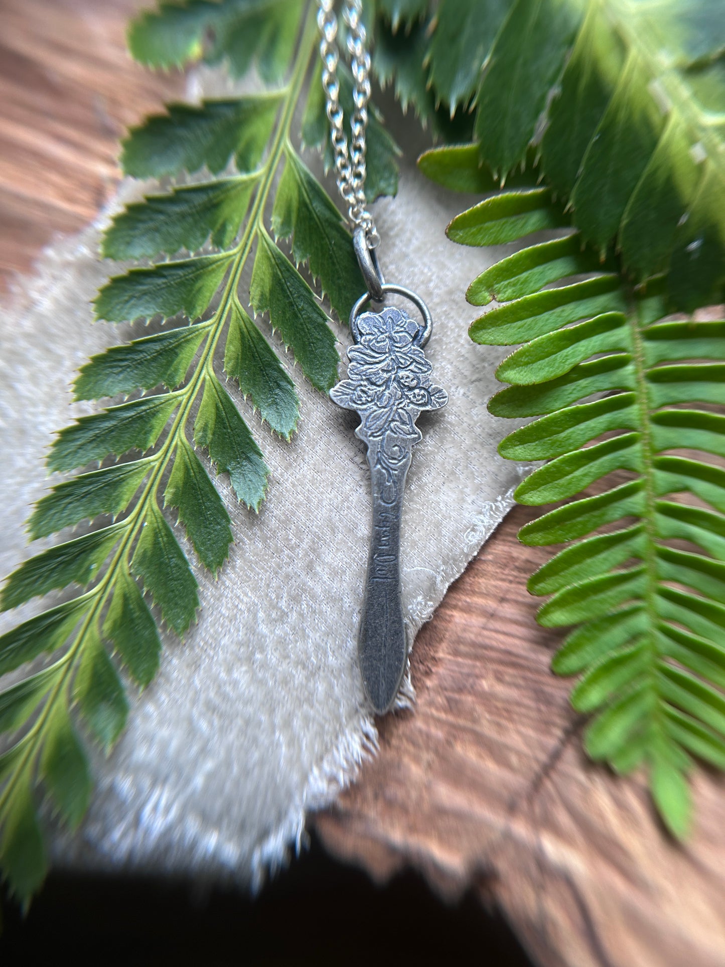 Blackberry bramble sword necklace with amethyst- Sterling silver jewelry