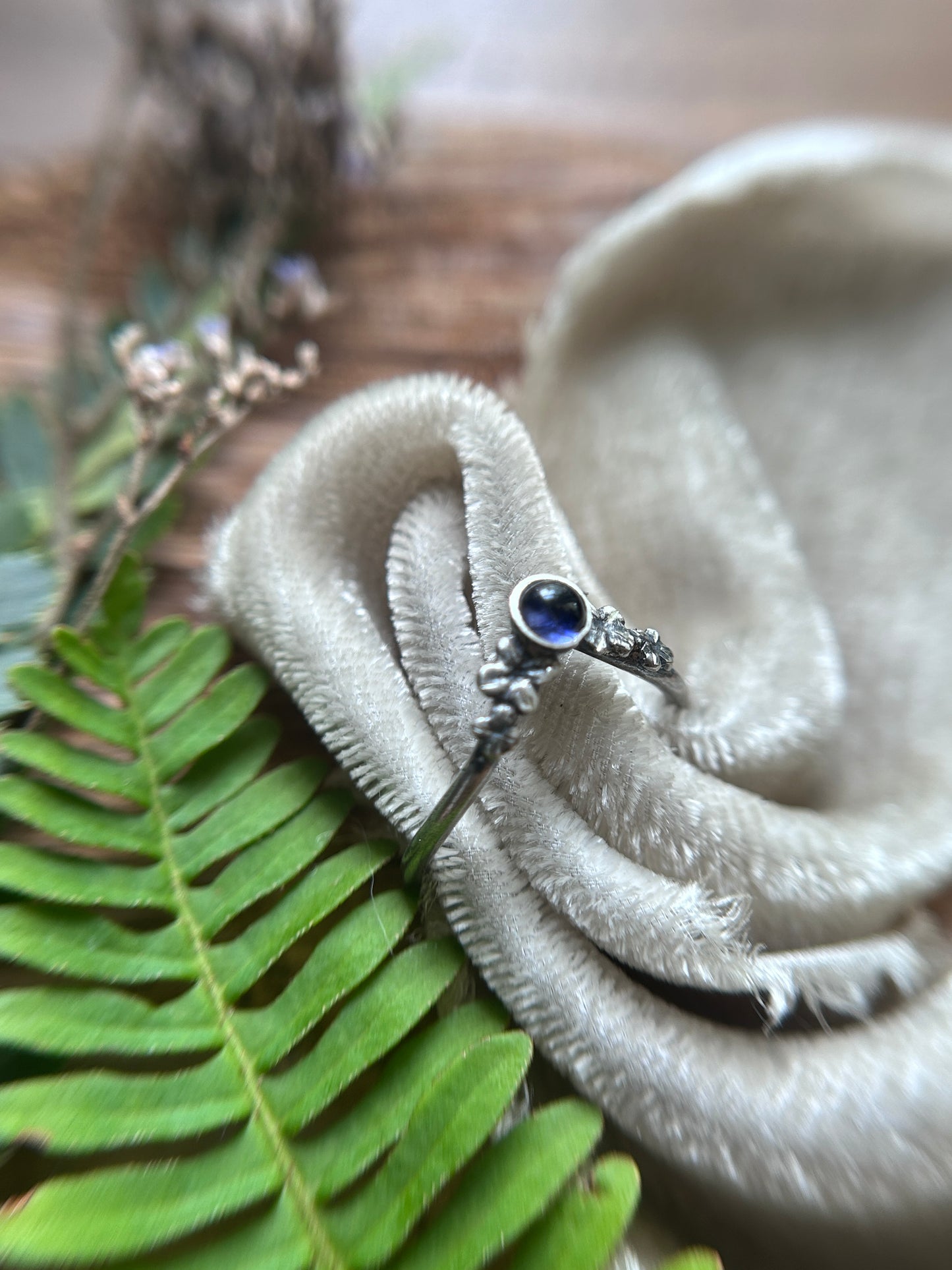 Lilac Stacker Ring-amethyst, Iolite, or alexandrite- Sterling silver jewelry