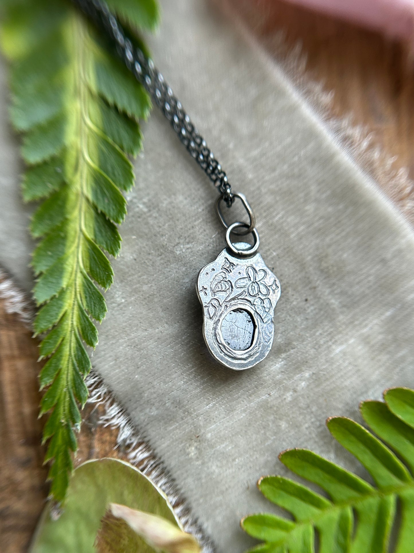 Iolite wild violet necklace-Sterling silver jewelry