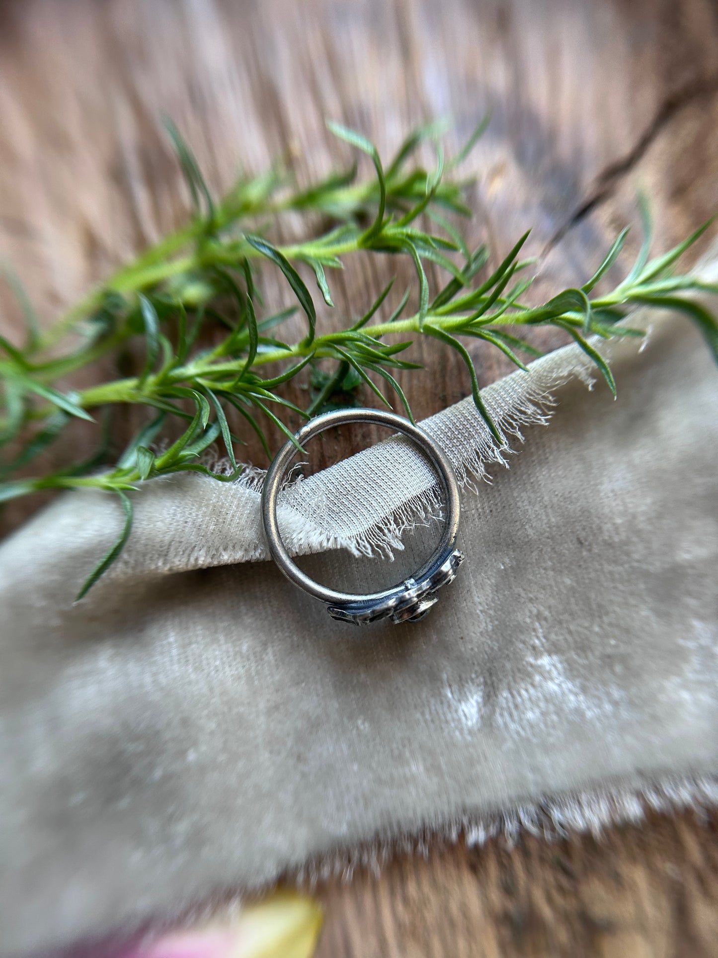 Poppy flower songea sapphire ring- Sterling silver jewelry