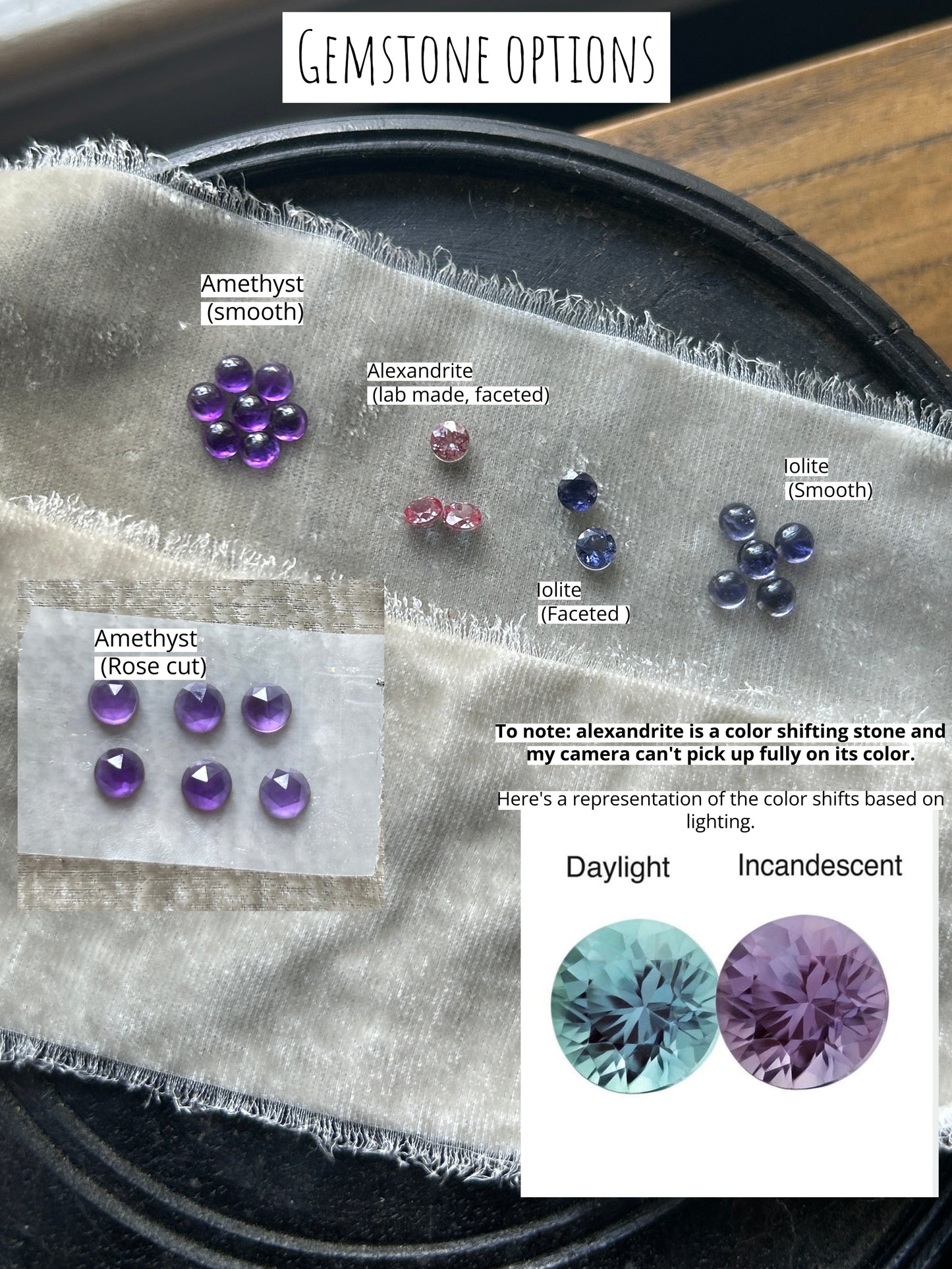 Lilac Stacker Ring-amethyst, Iolite, or alexandrite- Sterling silver jewelry