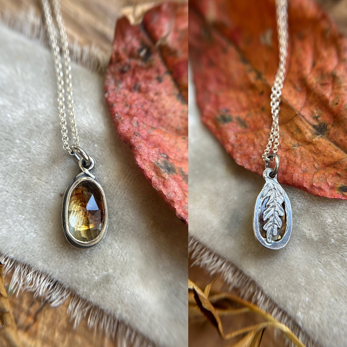 Citrine Oak Leaf Necklace