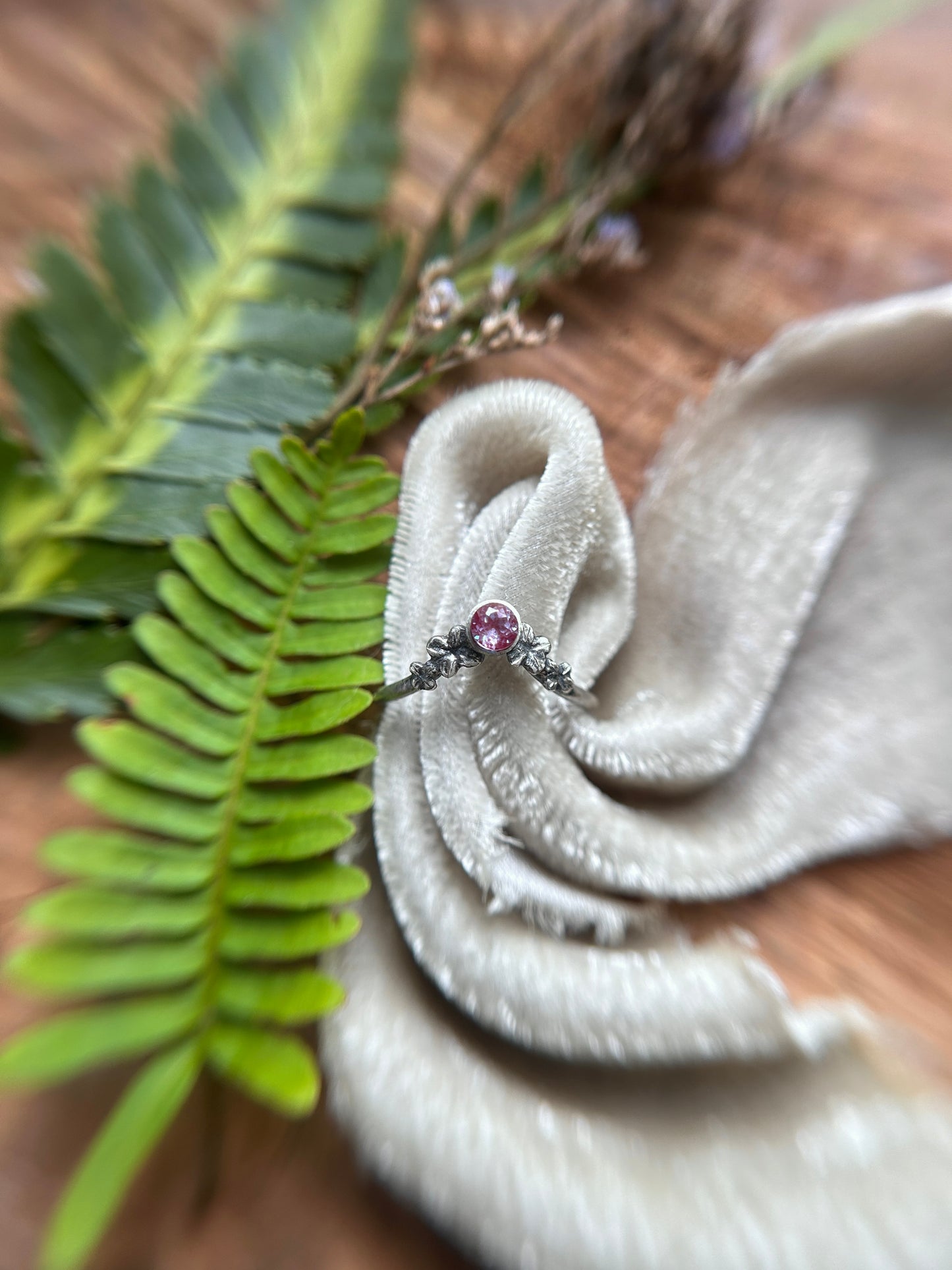Lilac Stacker Ring-amethyst, Iolite, or alexandrite- Sterling silver jewelry