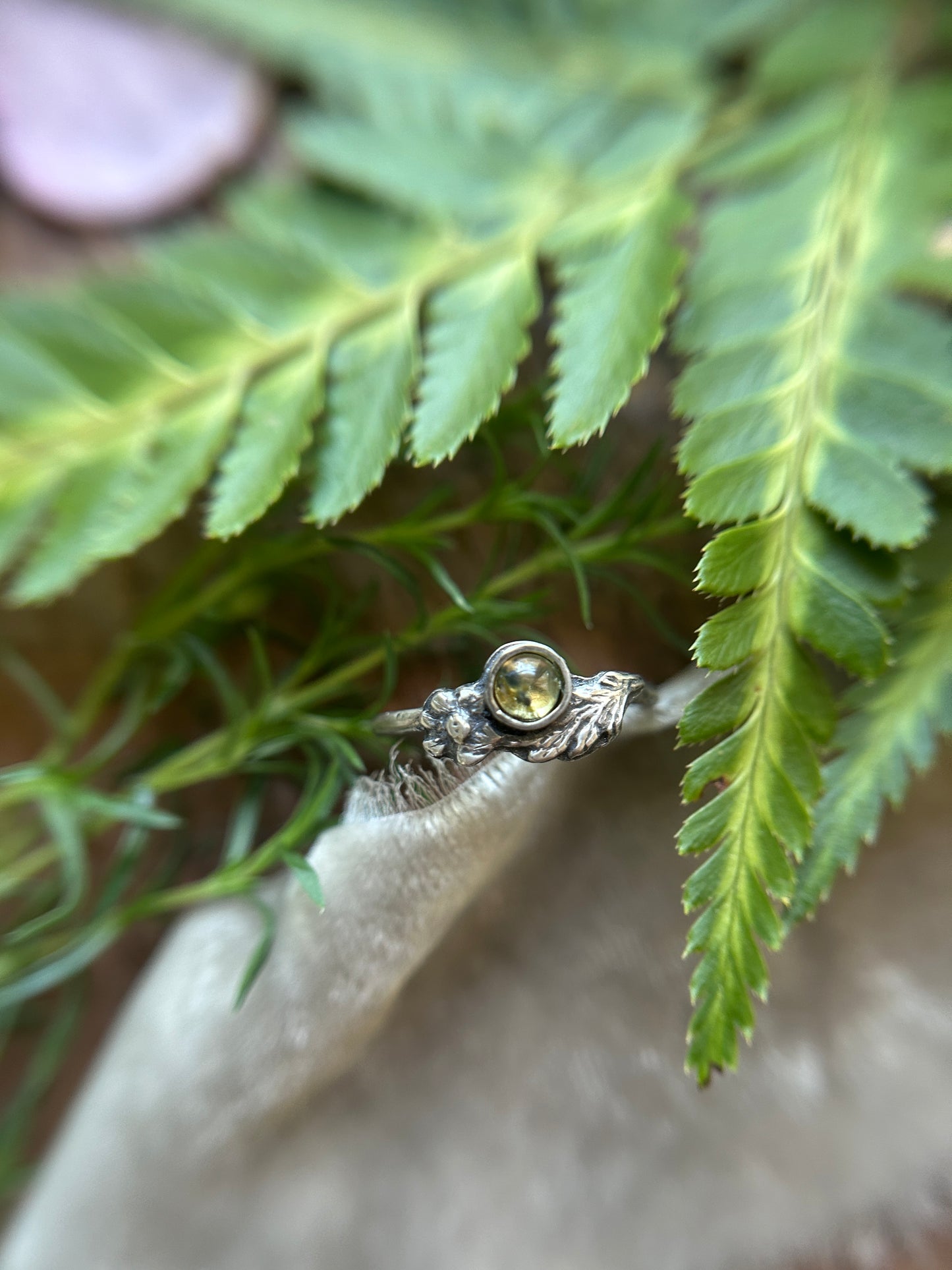 Poppy flower songea sapphire ring- Sterling silver jewelry