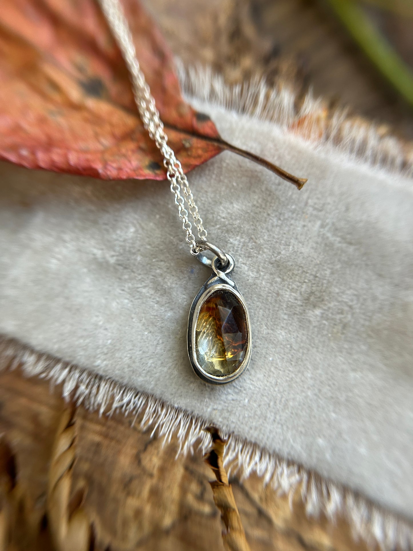 Citrine Oak Leaf Necklace