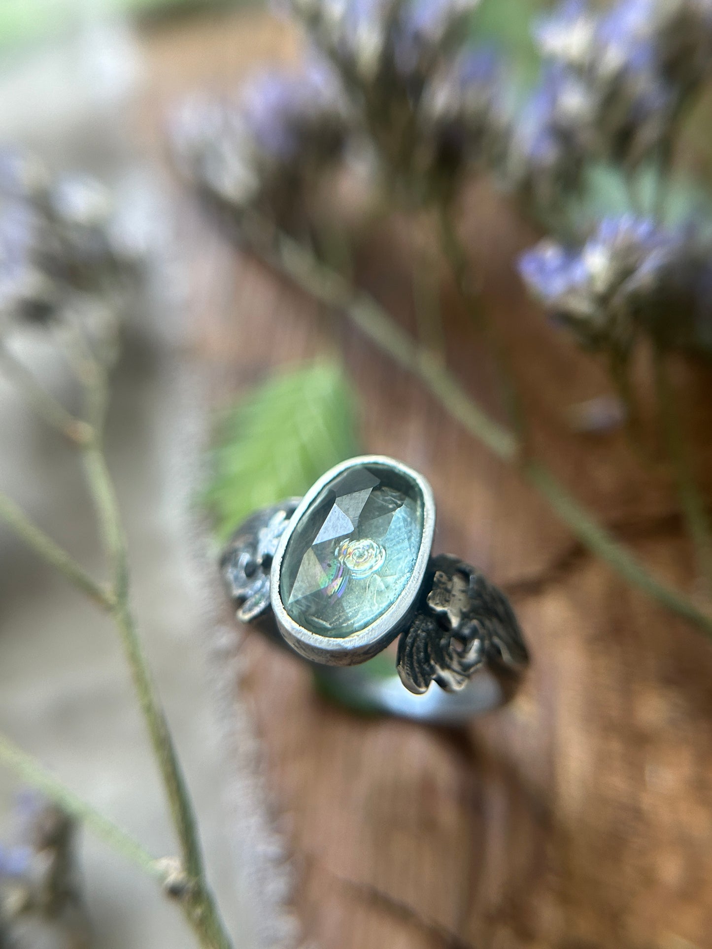 Song of the Sea Aquamarine ring- sterling silver jewelry