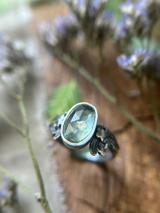 Song of the Sea Aquamarine ring- sterling silver jewelry
