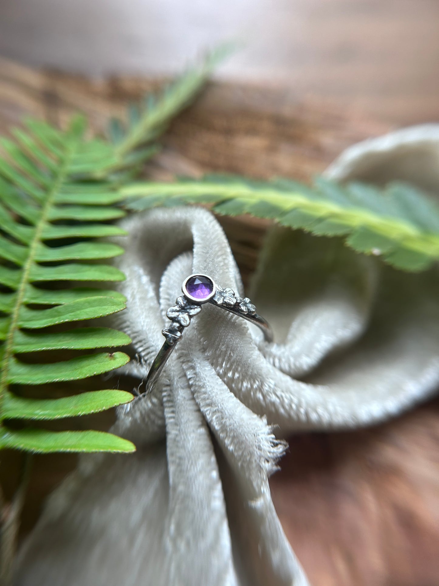 Lilac Stacker Ring-amethyst, Iolite, or alexandrite- Sterling silver jewelry