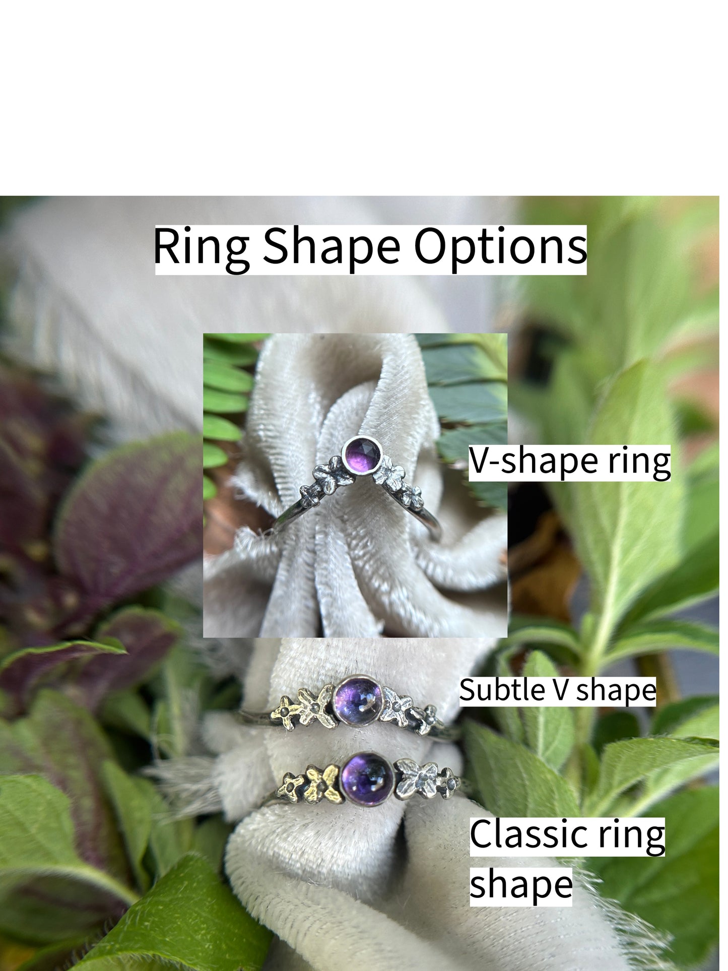 Lilac Stacker Ring-amethyst, Iolite, or alexandrite- Sterling silver jewelry