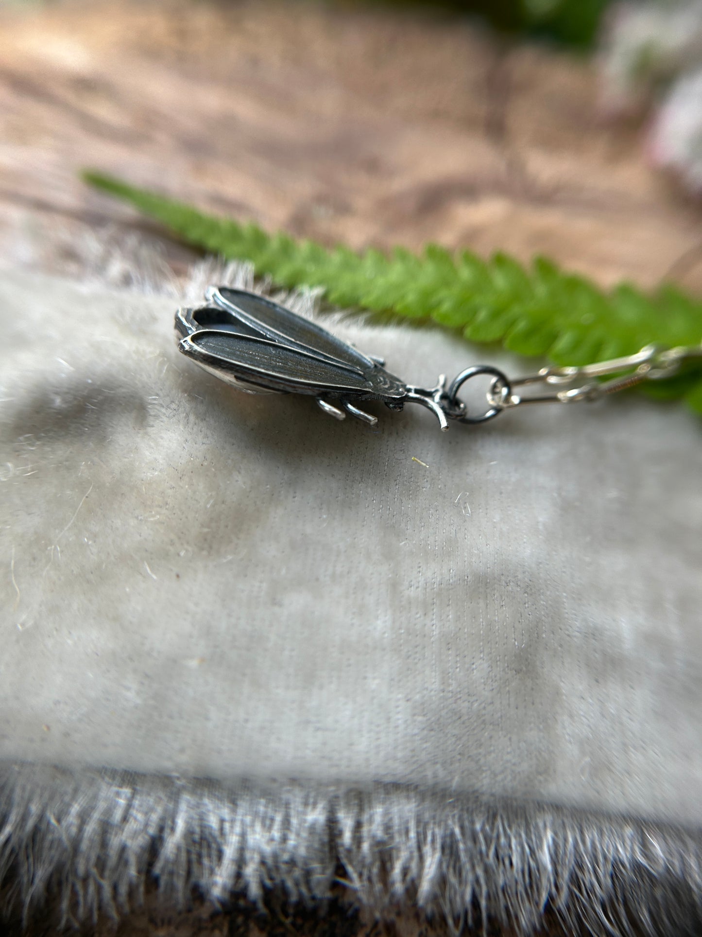 Firefly necklaces- moonstone or peridot-sterling silver handmade jewelry