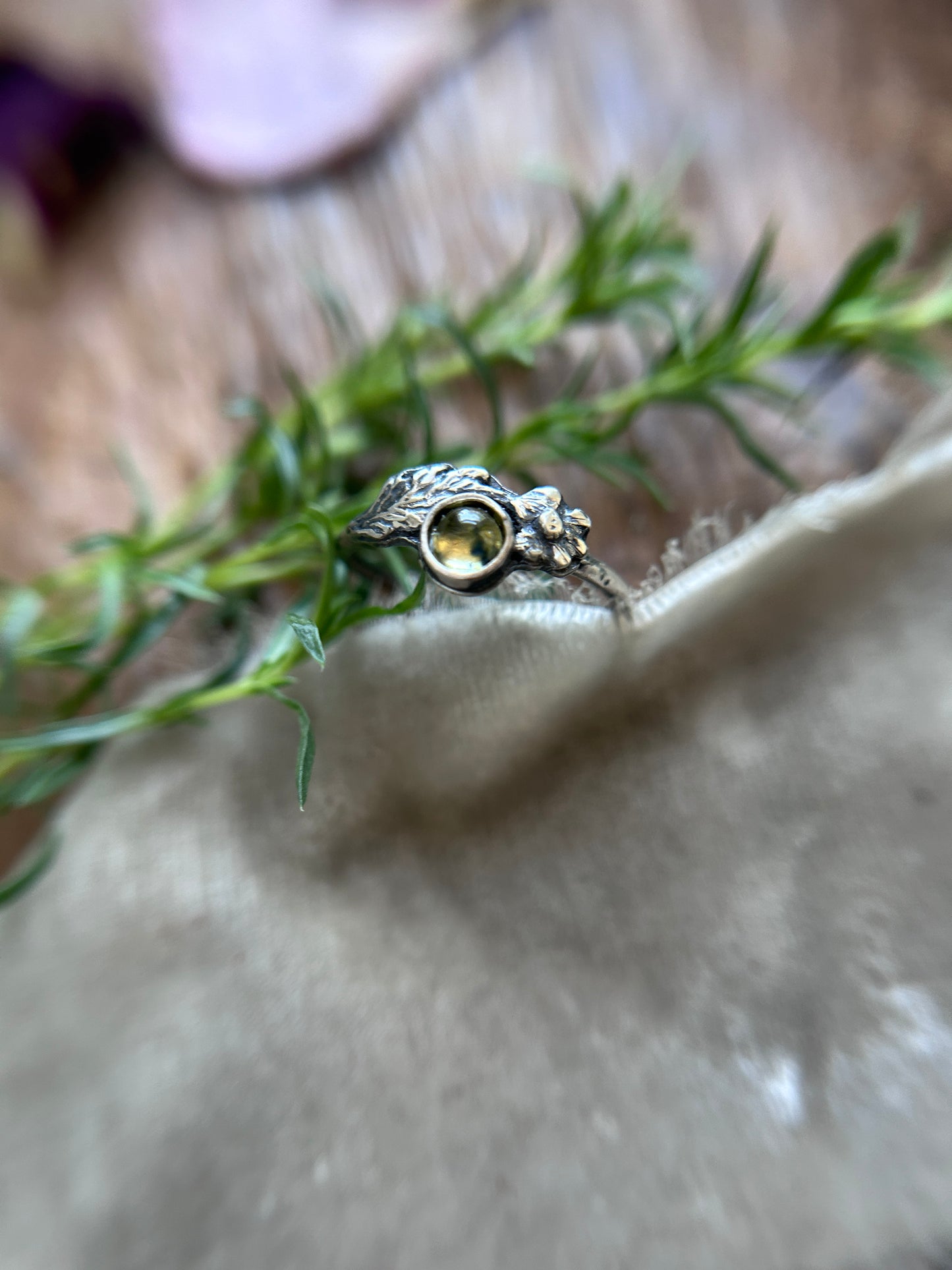 Poppy flower songea sapphire ring- Sterling silver jewelry