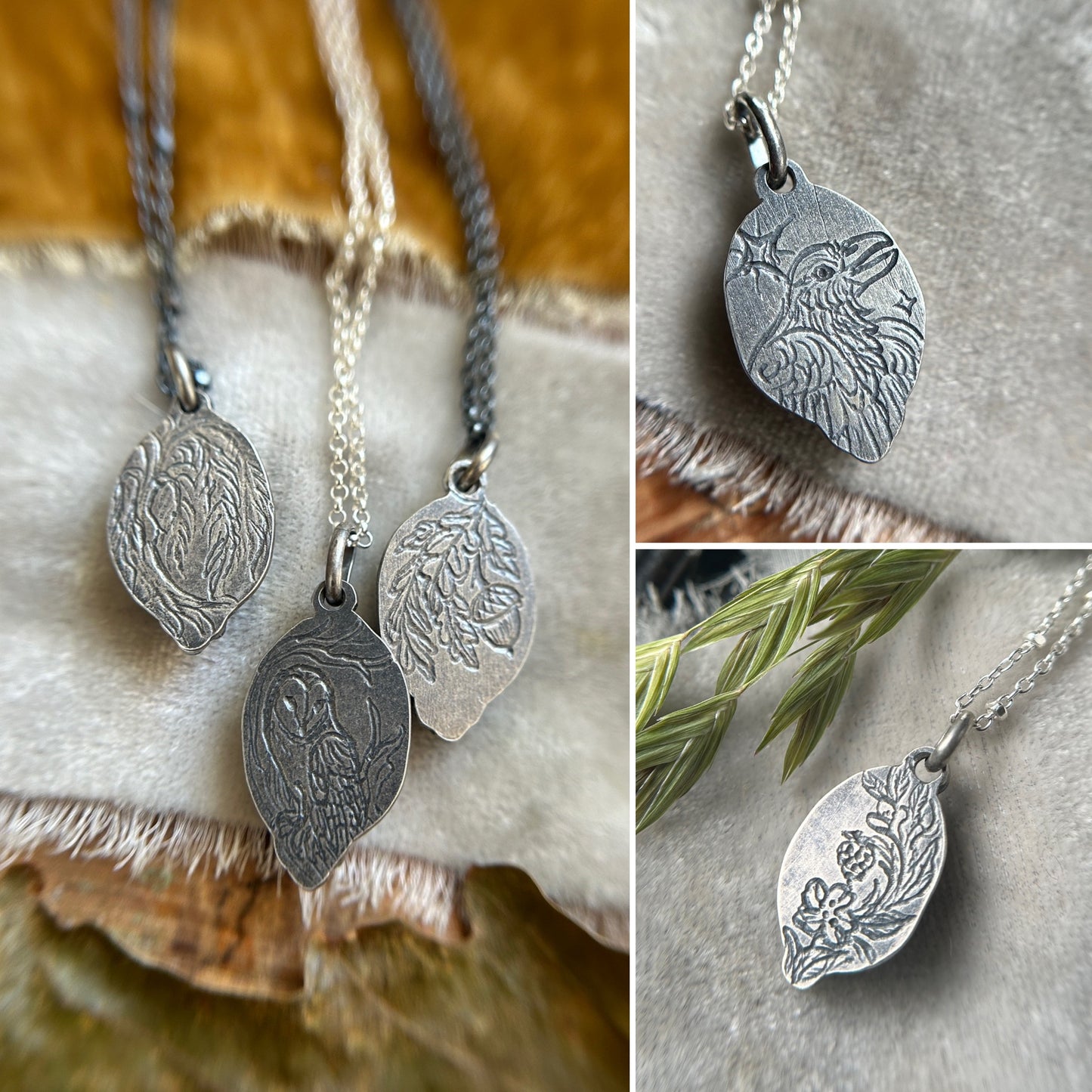 Raven Amethyst necklace- Sterling silver jewelry