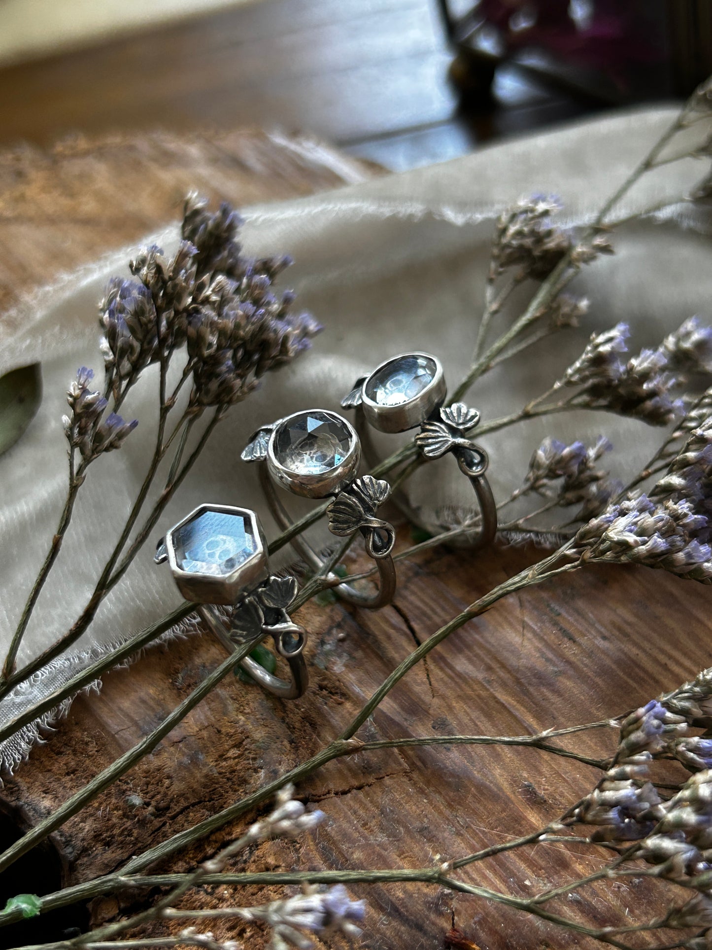Skull & ivy ring -memento mori sterling silver with quartz jewelry