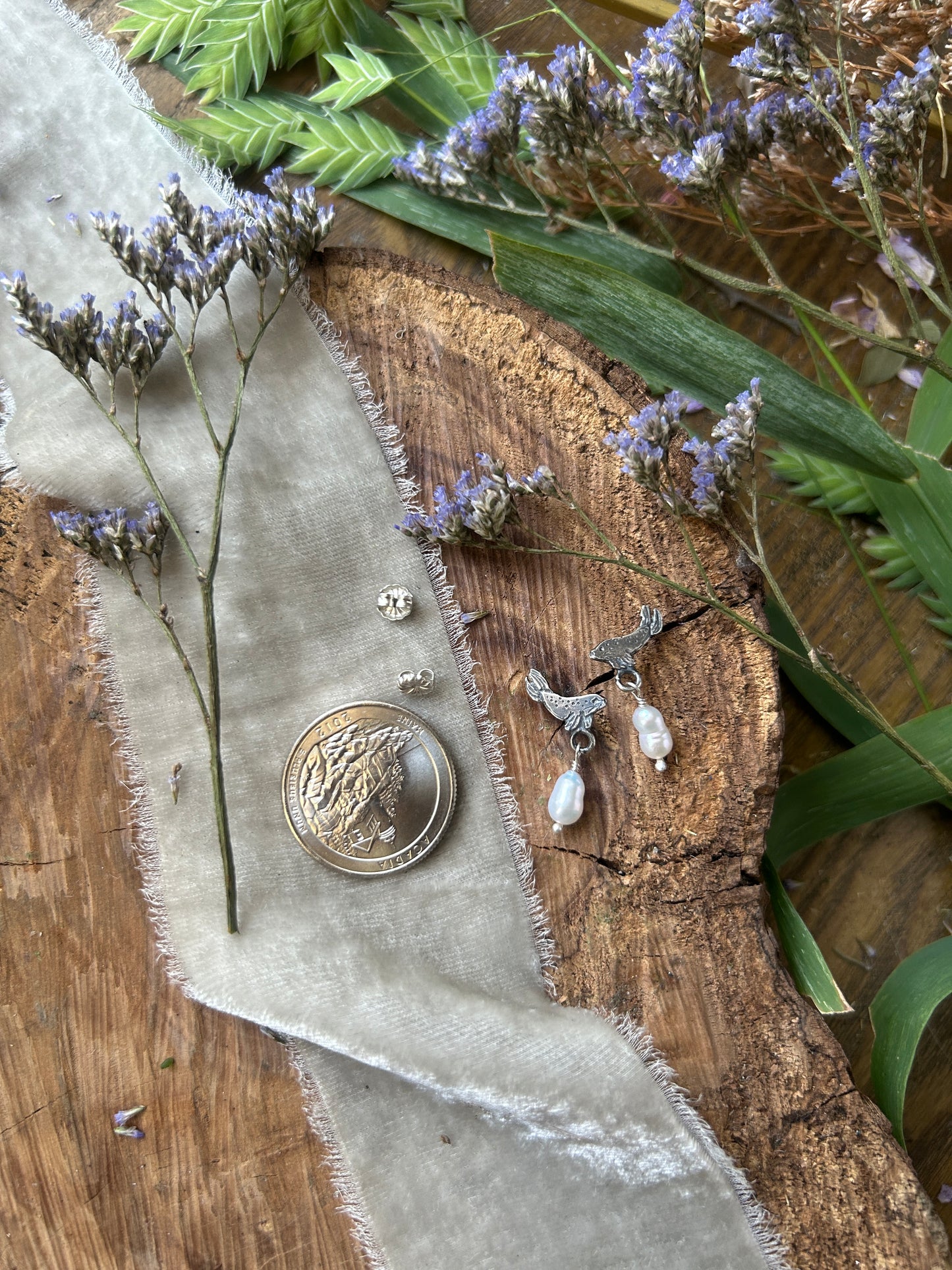 Mini Selkie Seal Post Earrings- sterling silver jewelry