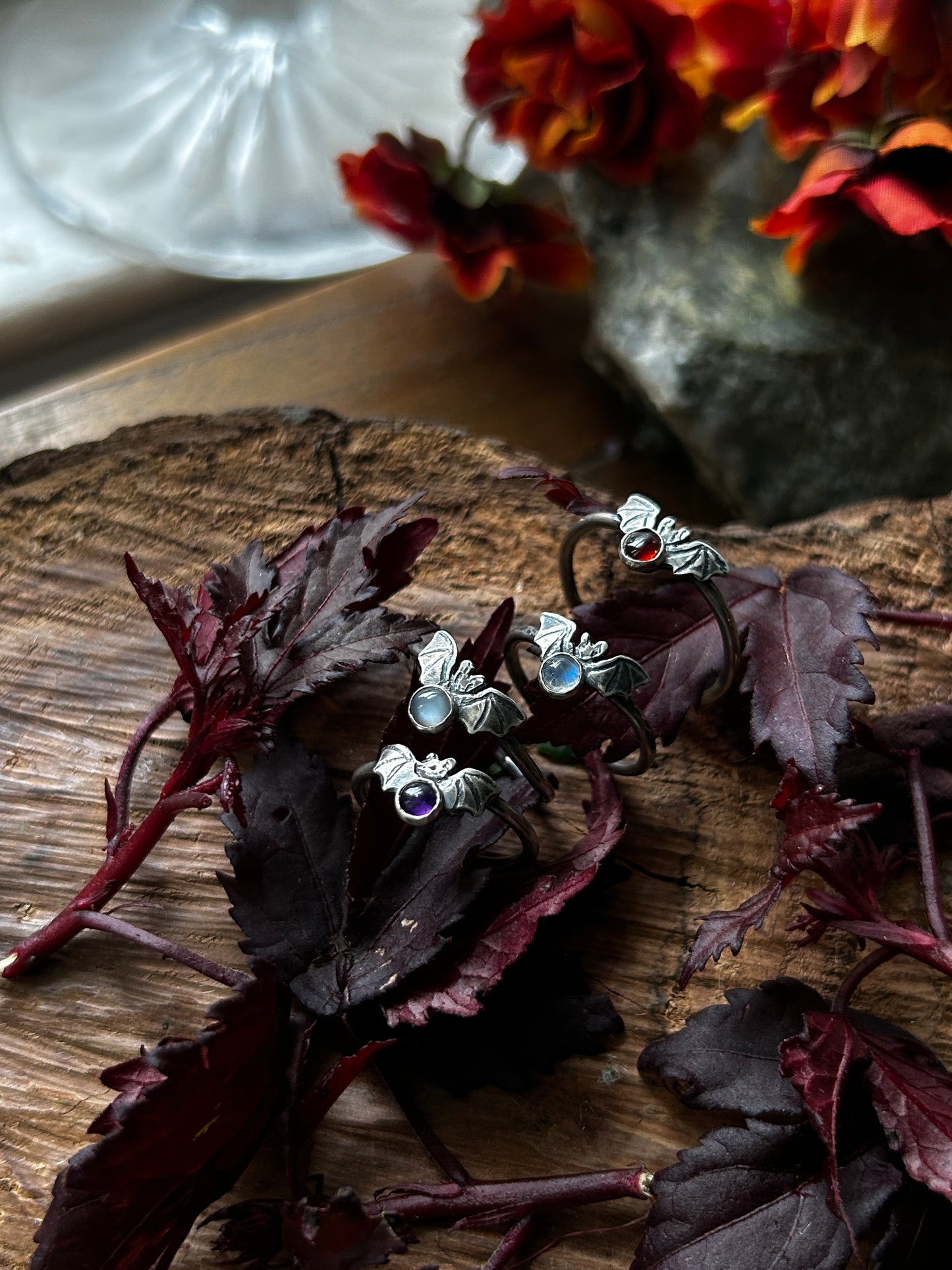 Ready to ship bat ring- assortment of sizes and gemstone jewelry