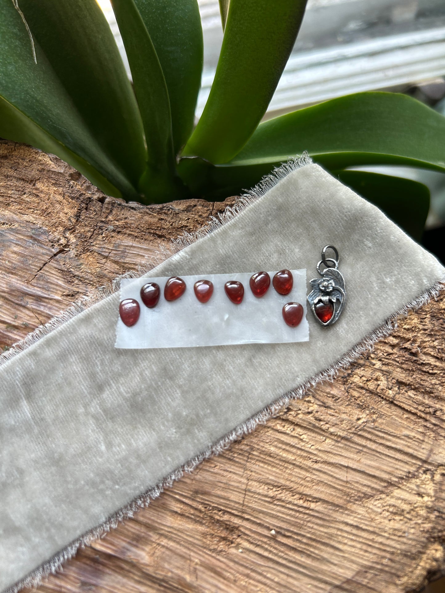 Strawberry red garnet necklace- PREORDER Sterling silver jewelry